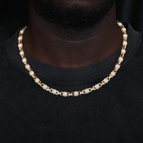 Moissante Diamond Ball Link Hip Hop Chain For Men's