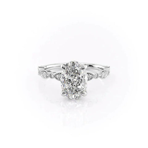 Vintage Style Oval Cut Moissanite Engagement Ring