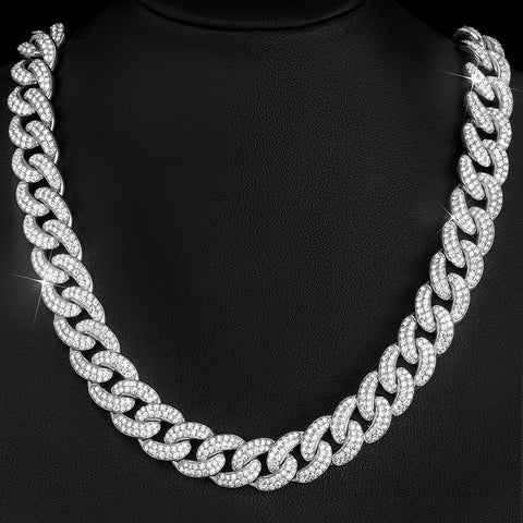 Lab Created Moissanite Luxury Cuban Chain For Men's