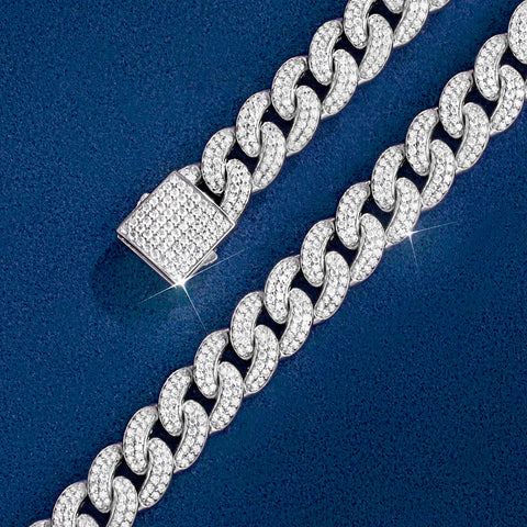 Lab Created Moissanite Luxury Cuban Chain For Men's