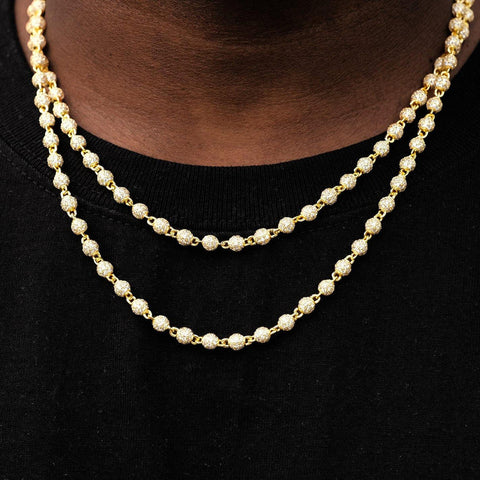 Iced Out Moissanite Ball Hip Hop Chain For Men's