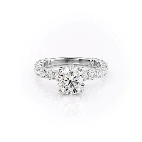 Moissanite Diamond Hidden Halo Engagement Ring