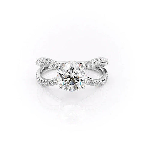 Split Shank Moissanite Diamond Round Cut Unique Ring