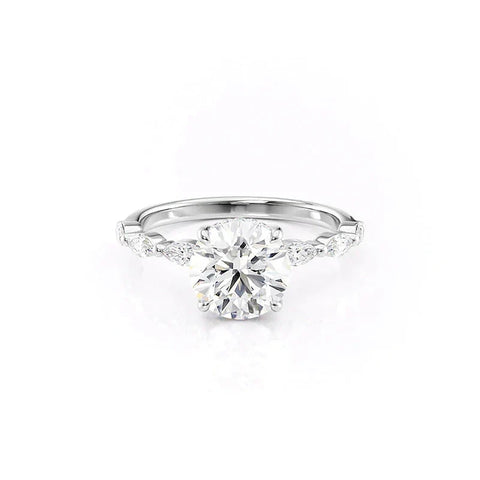 Round Cut Hidden Halo Moissanite Engagement Ring