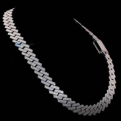 925 Sterling Silver VVS1 Moissanite Diamond Luxury Cuban Chain