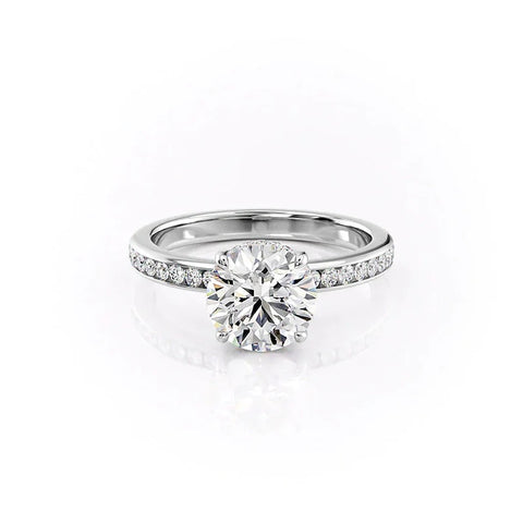 Round Cut Moissanite Channel Set Wedding Ring