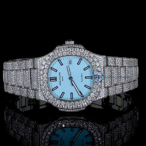 Stylish Full Body Moissanite Bust Down Automatic Watch