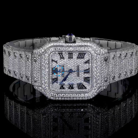 Fabulous Moissanite Diamond Iced Out Fully Automatic Wrist Watch