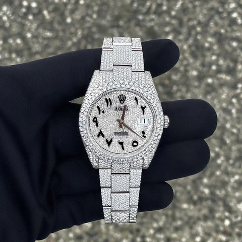 Stainless Steel  Full White Moissanite Iced Out Luxury Watch