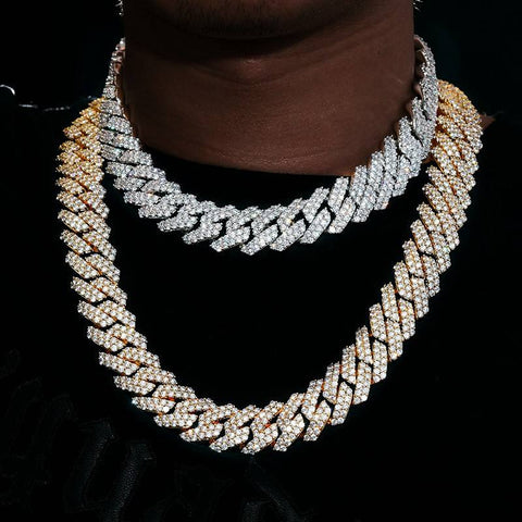 Iced Out Luxury Moissanite Cuban Chain For Men's