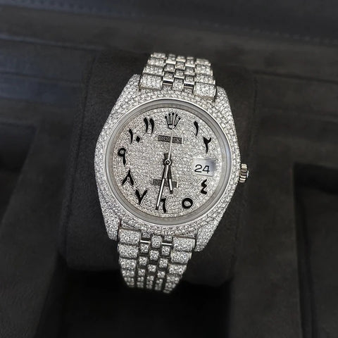 Iced Out Arabic Dial Full Moissanite Hip Hop Wrist Watch