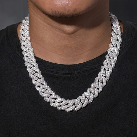 Iced Out Moissnaite Cuban Hip Hop Chain For Men's