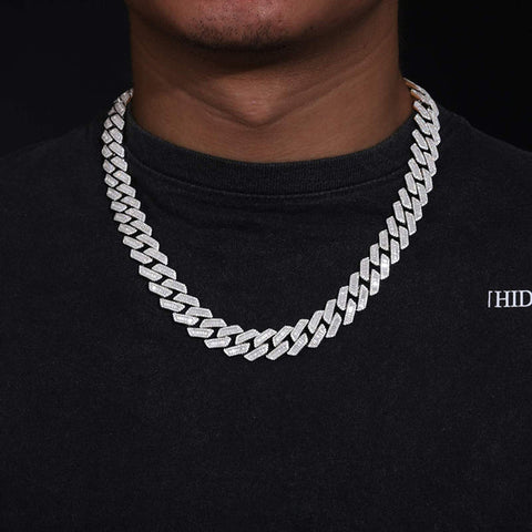 Round And Baguette Cut Moissanite Iced Out Hip Hop Chain