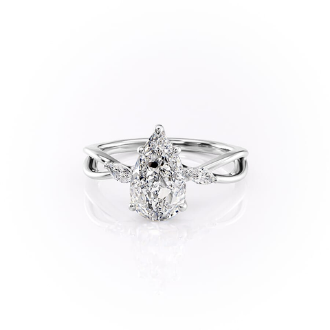 Unique Style Moissanite Pear Cut Fancy Engagement Ring