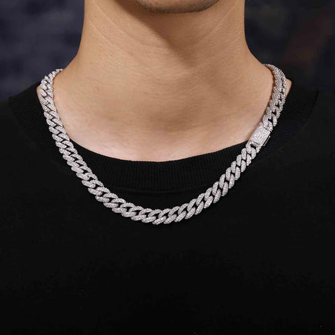 D  Color Moissanite Round Cut Hip Hop Chain