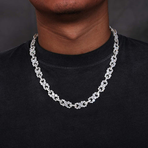 Moissanite Diamond Infinity Style Hip Hop Cuban Link Chain For Men's